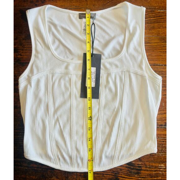 NWT Sans Souci CORSET TANK TOP White LARGE Reg $44 - Picture 5 of 7